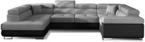 Kampinė sofa Letto Sawana 21, Soft 11, juoda sp./pilka sp., kairinė, 202 x 340 cm x 90 cm