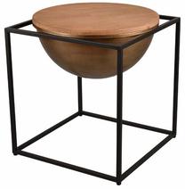 Kavos staliukas Celina, ruda sp./juoda sp., 53 cm x 53 cm x 55 cm