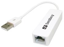 Adapteris Sandberg USB to RJ45 USB 2.0 A male, RJ-45 female, balta krās.