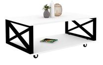 Kavos staliukas Kalune Design Berk, balta sp./juoda sp., 98 cm x 60 cm x 33.6 cm