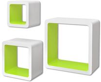 Sieninė lentyna VLX Cube 242171, balta sp./žalia sp., 23 cm x 10 cm x 23 cm