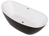 Vonia, laisvai pastatoma Besco Ayla Black&White Matt, 170 cm x 80 cm x 68 cm, ovalas, juoda sp./grafito sp.