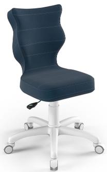 Laste töötool Petit VT24, 30 x 55 x 71.5 - 77.5 cm, valge v./sügavsinine v.