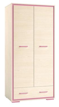 Spinta ML Meble Bonti 03, pelenų sp./rožinė sp., 91 cm x 57 cm x 190 cm