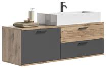 Vonios spintelė po praustuvu MC Akcent Mason X12B8708, ruda sp./pilka sp., 40 cm x 140 cm x 62 cm