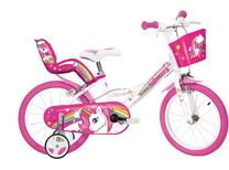 Vaikiškas dviratis, vaikų Dino Bikes Unicorn, balta sp./rožinė sp., 16"