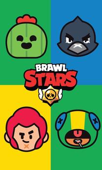 Vaikiškas rankšluostis Brawl Stars RDE-65, mėlyna sp./raudona sp./geltona sp., 50 cm x 30 cm