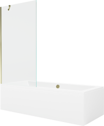 Vanna, ar sienu ar sieniņu, stūra Mexen Cube, 180 cm x 80 cm x 39 cm, taisnstūris, balta krās.