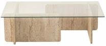 Kavos staliukas Kalune Design Escape, travertine sp., 65 cm x 105 cm x 30 cm