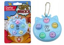 Elektroniskā spēle kaķis Lean Toys Whack A Mole, 7 cm, gaiši zila krās.
