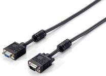 Laidas Equip VGA 15 pin male, VGA 15 pin female, 10 m, juoda sp.