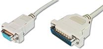 Laidas Assmann DSUB 25-pin, DSUB 9-pin, 3 m, pilka sp.
