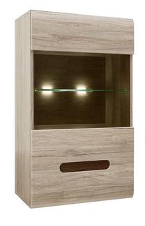 Vitrina SFW1W, ruda sp., 60 cm x 35 cm x 102 cm