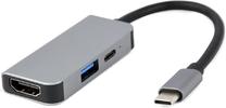 Adapteris Gembird USB-C - HDMI/USB/USB-C A-CM-COMBO3-02 USB-C male, HDMI/USB/USB-C female, 0.12 m, pilka sp.