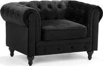 Krėslas Beliani Chesterfield, juoda sp., 75 cm x 110 cm x 70 cm