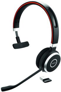 Bezvadu austiņas Jabra Evolve 65 Series Mono, melna krās./sarkana krās.