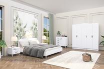 Miegamojo baldų komplektas Kalune Design Lavinia 002, vidaus, balta sp.