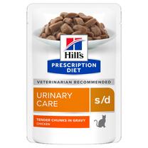 Mitrā kaķu barība Hill's Prescription Diet S/D Urinary Care, vistas gaļa, 0.085 kg, 12 gab.