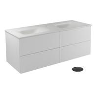 Vonios spintelė su praustuvu Besco Akya Classic, balta sp./juoda sp., 52.5 cm x 131 cm x 50.7 cm