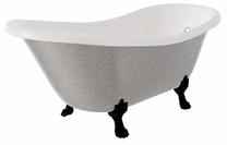 Vonia, laisvai pastatoma Besco Otylia Glam, 170 cm x 77 cm x 68.5 cm, ovalas, balta sp./juoda sp.