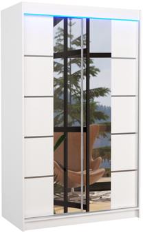 Spinta ADRK Genua LED, balta sp., 58 cm x 120 cm x 200 cm, su veidrodžiu