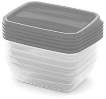 Pārtikas trauks Curver Vedo, 0.5 l, 15 cm x 12 cm, caurspīdīga krās./pelēka krās., 5 gab.