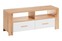 ТВ стол Meble Okmed Vega, дубовый цв./белый цв., 125 см x 38 см x 50.5 см