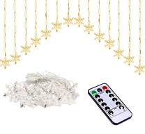 LED lempučių užuolaida Snowflakes, 3 m, šiltai balta sp., 136 LED