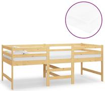 Lova viengulė VLX Mid-High 3083714, 90 x 200 cm, pušies sp, su čiužiniu, su grotelėmis