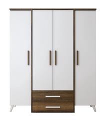 Spinta Kalune Design Sinem 570VLT2101, balta sp./riešuto sp., 44.5 cm x 150 cm x 180 cm