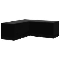 Lauko baldų uždangalas VLX 12 Eyelets L-Shaped 48631, juoda sp., 250 x 250 cm