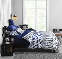 Patalynės užvalkalų komplektas DecoKing Greek Fusion, mėlynas/baltas, 135 x 200 cm