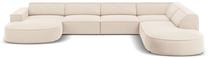 Kampinė sofa Micadoni Home Jodie Rounded Panoramic 7 Seats, šviesiai ruda sp., dešininė, 364 x 262 cm x 70 cm