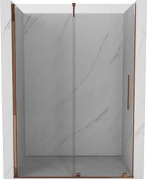 Dušo durys Mexen Velar, 140 cm x 200 cm, rausvojo aukso sp./skaidrus