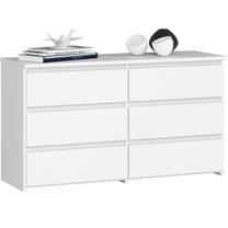 Komoda Akord Furniture Factory CL100 6SZ, balta sp., 57 cm x 35 cm x 100 cm
