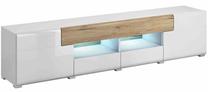 TV galds Helvetia Toledo WM 40, ozola krās./balts krās., 208 cm x 39.3 cm x 48 cm