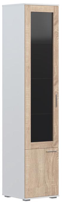 Vitrina Mirramebel Bergen BRVGF 45, ruda sp., 45 cm x 45 cm x 210 cm