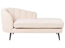 Šezlongas Beliani Allier Left, šviesiai smėlinė, 150 cm x 76 cm x 75 cm