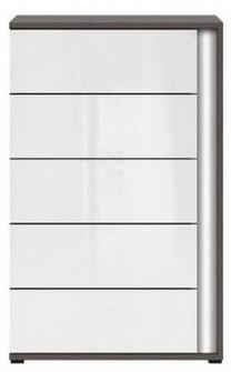 Komoda Graphic, balta sp./pilka sp., 91.5 cm x 38.5 cm x 57 cm