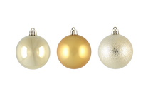 Ziemassvētku eglīšu rotaļlietu komplekts Winteria Bauble 637005, zelta krās., 6 cm, plastmasa, 12 gab.