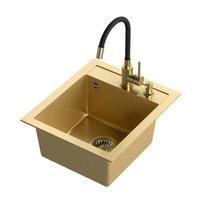 Кухонная мойка Quadron Johnny 100, гранит, 43 см x 50 см x 20.3 см, черный цв./желтый цв.