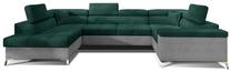 Kampinė sofa Thiago Monolith 37, Monolith 84, žalia sp./pilka sp., kairinė, 350 x 202 cm x 90 cm