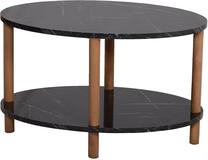 Kavos staliukas Kalune Design Ortaovl 1N, ruda sp./juoda sp., 43 cm x 70 cm x 44 cm