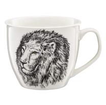 Puodelis Ambition Lion Wild, balta sp./juoda sp., 0.55 l