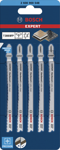 Пилка для лобзика Bosch T308BFP, металл, 117 мм, 5 шт.