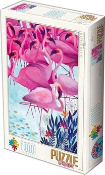 Dėlionė D-Toys Andrea Kurti Flamingos, 68 cm x 47 cm, 1000 vnt., įvairių spalvų