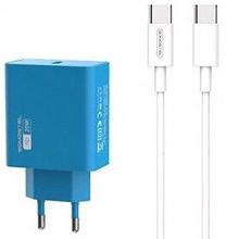 Telefono įkroviklis Somostel SMS-A78 USB-C + USB-C cable, USB-C, mėlyna sp., 20 W