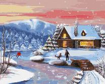 Картина по номерам Ideyka Snowy Walk, многоцветный, 40 x 50 cm