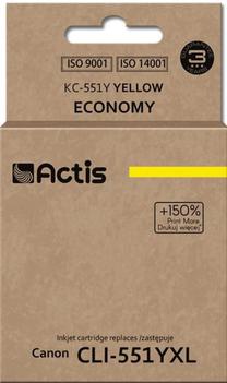 Rašalinio spausdintuvo kasetė Actis Standard KC-551Y, geltona sp., 12 ml
