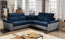 Kampinė sofa Federico Kronos 09, Paros 05, pilka sp./tamsiai mėlyna sp., 268 x 268 cm x 102 cm